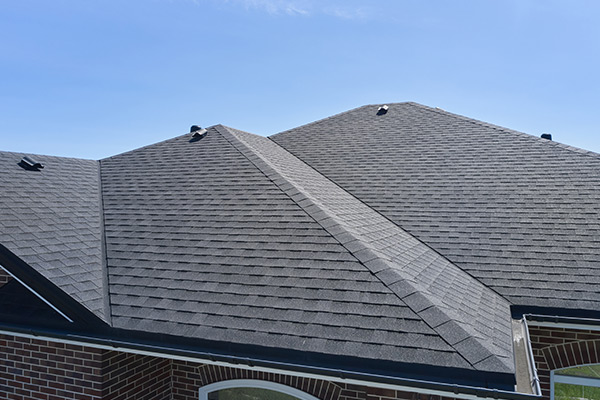 Grey multilevel residential roof